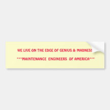 MAINTENANCE ENGINEER BUMPERSTICKER BUMPER STICKERS