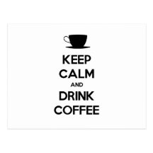 Maintenez café calme et de boissons cartes postales