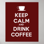 Maintenez café calme et de boissons posters