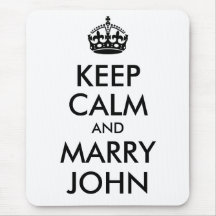 Maintenez calme et épousez John Mousepad Tapis De Souris