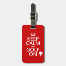 Maintenez le calme et le golf dessus - disponibles étiquette à bagage