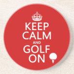 Maintenez le calme et le golf dessus - disponibles dessous de verres