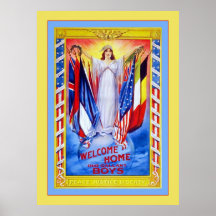 Maison bienvenue notre guerre mondiale vintage de  poster