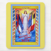 Maison bienvenue notre guerre mondiale vintage de  tapis de souris