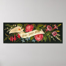 Maison douce à la maison florale vintage mignonne affiche