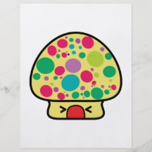 maison drôle de champignon de champignon de kawaii prospectus avec motif