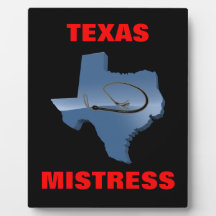 MAÎTRESSE DU TEXAS PHOTO SUR PLAQUE