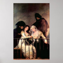 Majas on a Balcony by Francisco de Goya Posters