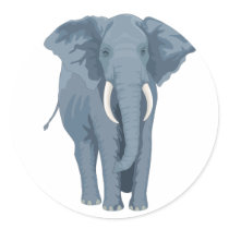 Majestic Elephant Round Stickers