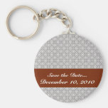 Majestic grey flowers on rough white background keychains