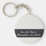 Majestic light grey flowers on white background key chain