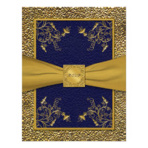 Majestic Navy and Gold RSVP Card Personalized Invites