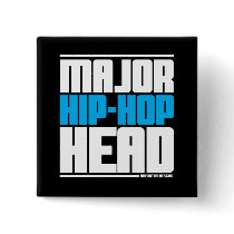 Major Hip Hop Head Lite Blue Pin