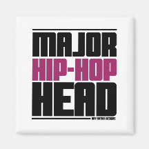 Major Hip Hop Head Purple Fridge Magnets