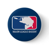 Major League Bassin Largemouth Bass Angler Pinback Button