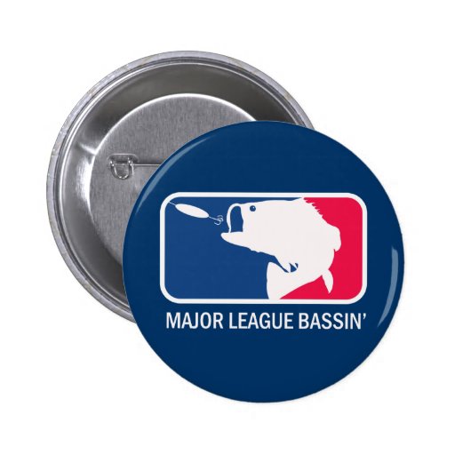 Major League Bassin Largemouth Bass Angler Pinback Button