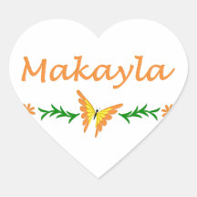 Makayla (Orange Butterfly) Sticker