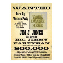 Make a Western Party Wanted Poster Invitation Card