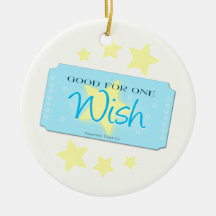 Make a Wish Ticket Christmas Tree Ornament