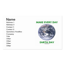 Make Every Day Earth Day (Blue Marble Earth) Business Card