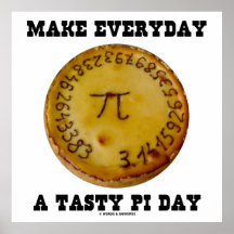 Make Everyday A Tasty Pi Day (Pi On A Baked Pie) Posters