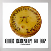 Make Everyday Pi Day (Pi On A Pie Geek Humour) Posters