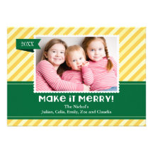 Make  it Merry Christmas Photo Card Personalized Invites