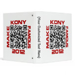 Make Kony Famous 2012 Video QR Code Joseph Kony 3 Ring Binder