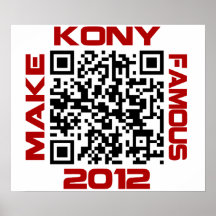 Make Kony Famous 2012 Video QR Code Joseph Kony Print
