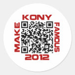 Make Kony Famous 2012 Video QR Code Joseph Kony Round Stickers