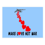Make love not war post card