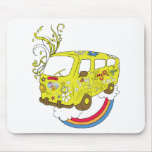 Make Love Not War Van ~ 60s Hippie Peace Sign Mousepads
