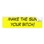 make the sun your bitch! bumper stickers
