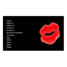 Make-up Artist Red Lips White Black Business Card