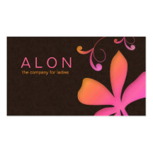 Makeup Artist Business Card Flower Pink Orange