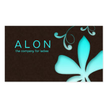 Makeup Artist Business Card Flower Turquoise Blue