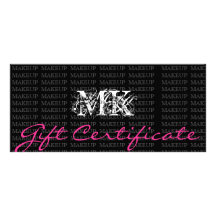 Makeup Artist Gift Certificate Pink Personalized Rack Card