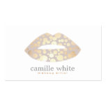 Makeup Artist Gold Lips Beauty Business Card Templates