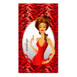 Makeup Artist Lips N Lipstick Red Zebra Heart Business Card