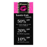 Makeup Artist Marketing Cards Lights Pink Lips Blk Custom Rack Card