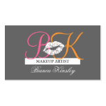 Makeup Artist Monograms Business Cards Pink Grey