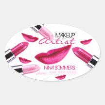 Makeup Artist Oval Sticker