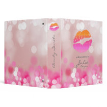 Makeup Artist Portfolio Binder Pink Lips & Lights