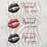 Makeup Beauty Flyer Glossy Red Black Lips Zebra