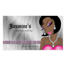 Makeup Business Card African American Zebra SP