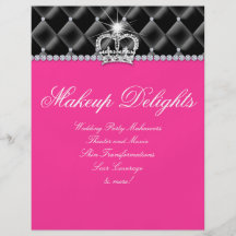 Makeup Flyer Hair Salon Satin Diamonds Black