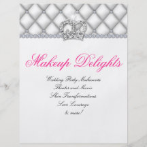 Makeup Flyer Hair Salon Satin Diamonds White