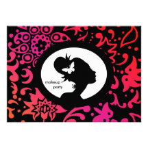 Makeup Party Invitation Butterfly Colourful Woman