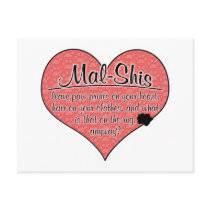 Mal-Shi Paw Prints Dog Humour Postcard