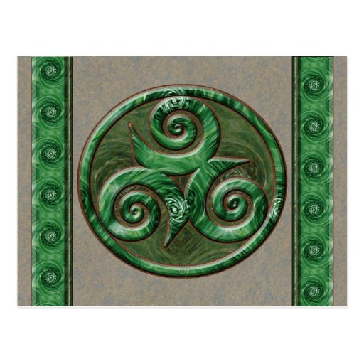 Malachite Triskel Post Cards